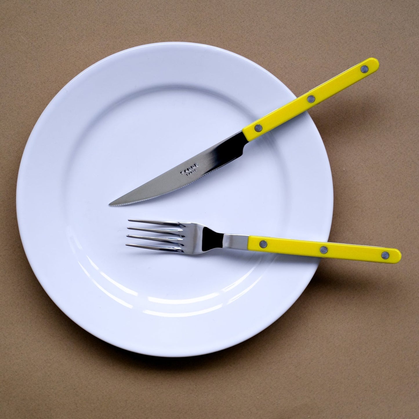 Sabre Paris- Bistrot Unifarben 3-teiliges Besteckset -YELLOW