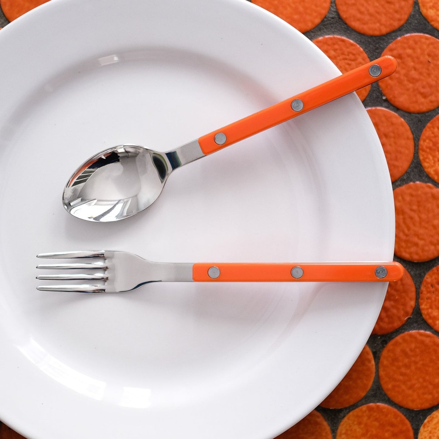 Sabre Paris- Bistrot Unifarben 3-teiliges Besteckset -ORANGE