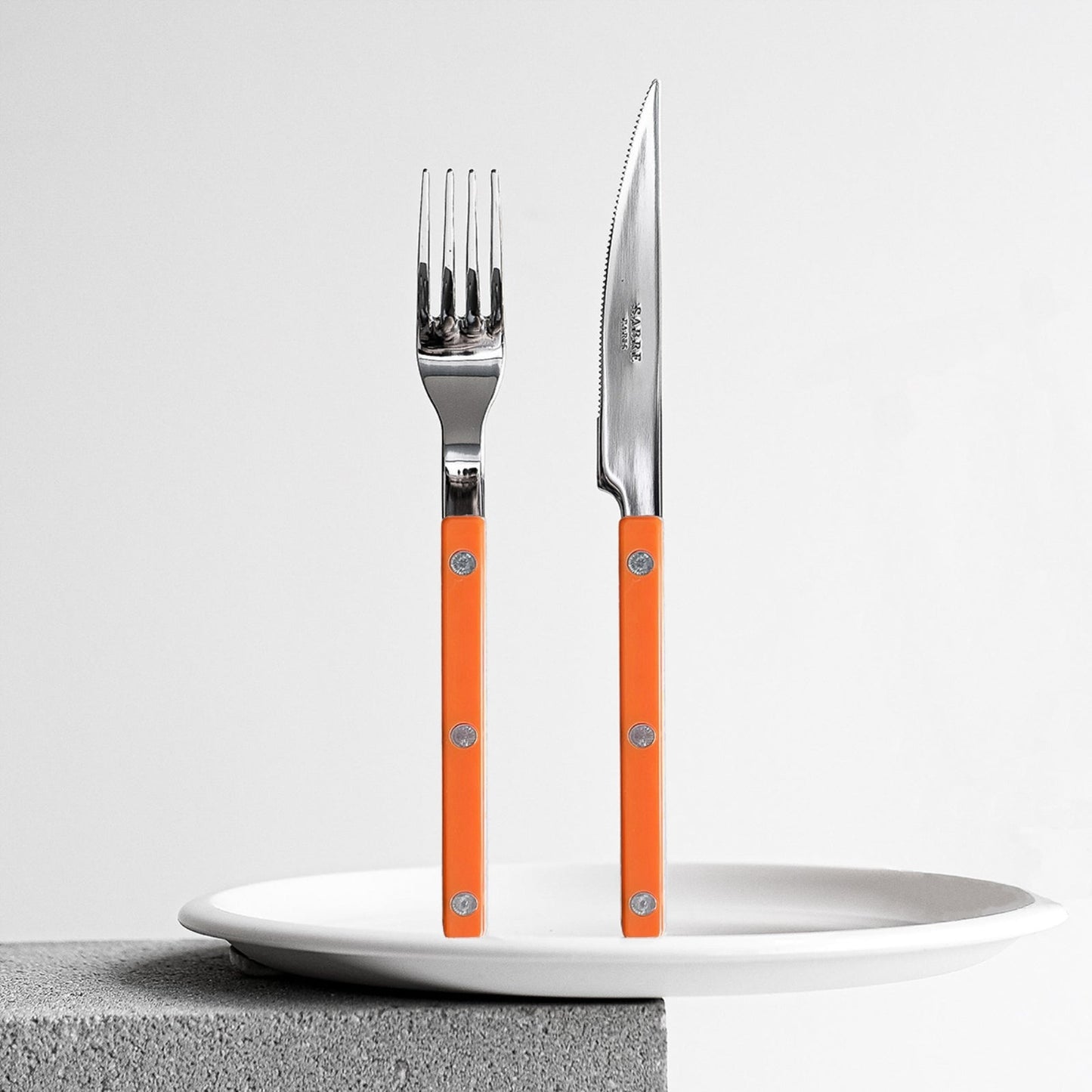 Sabre Paris- Bistrot Unifarben 3-teiliges Besteckset -ORANGE