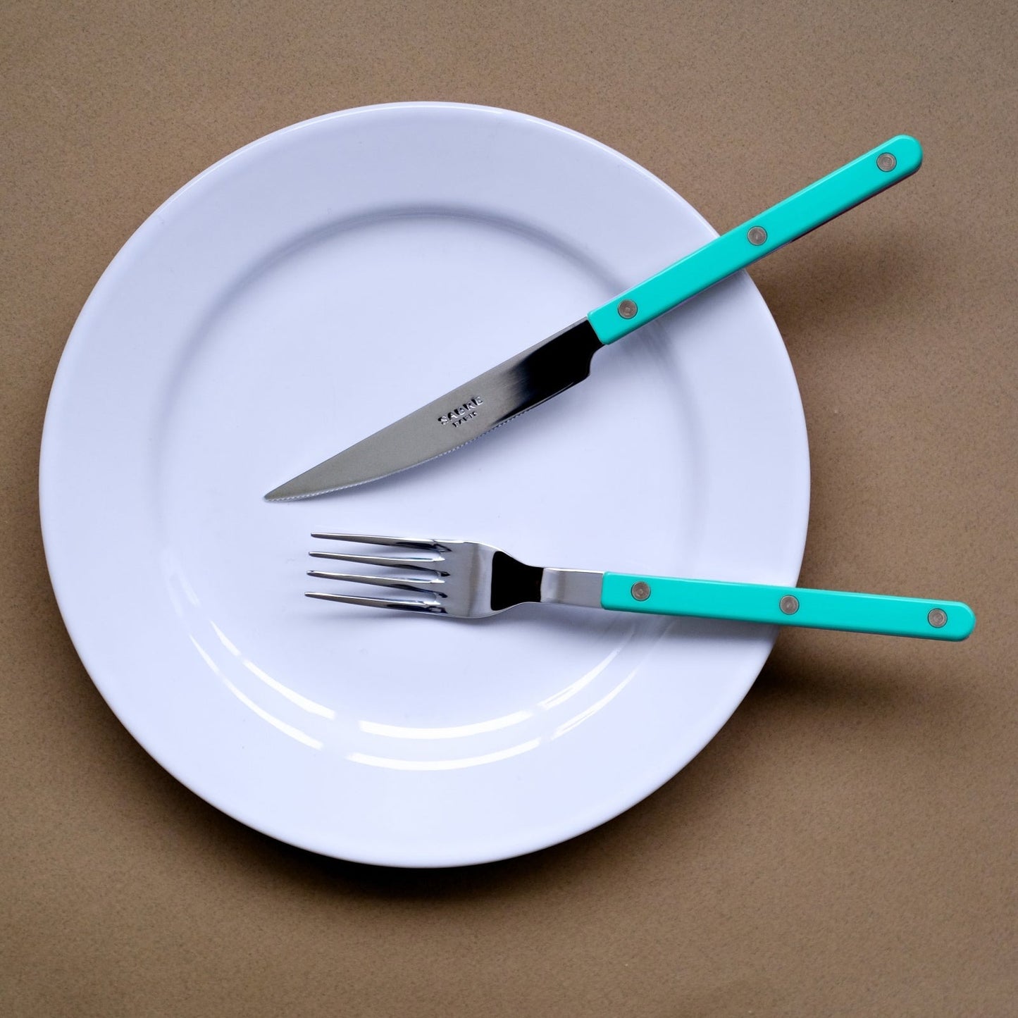 Sabre Paris- Bistrot Unifarben 3-teiliges Besteckset - Turquoise