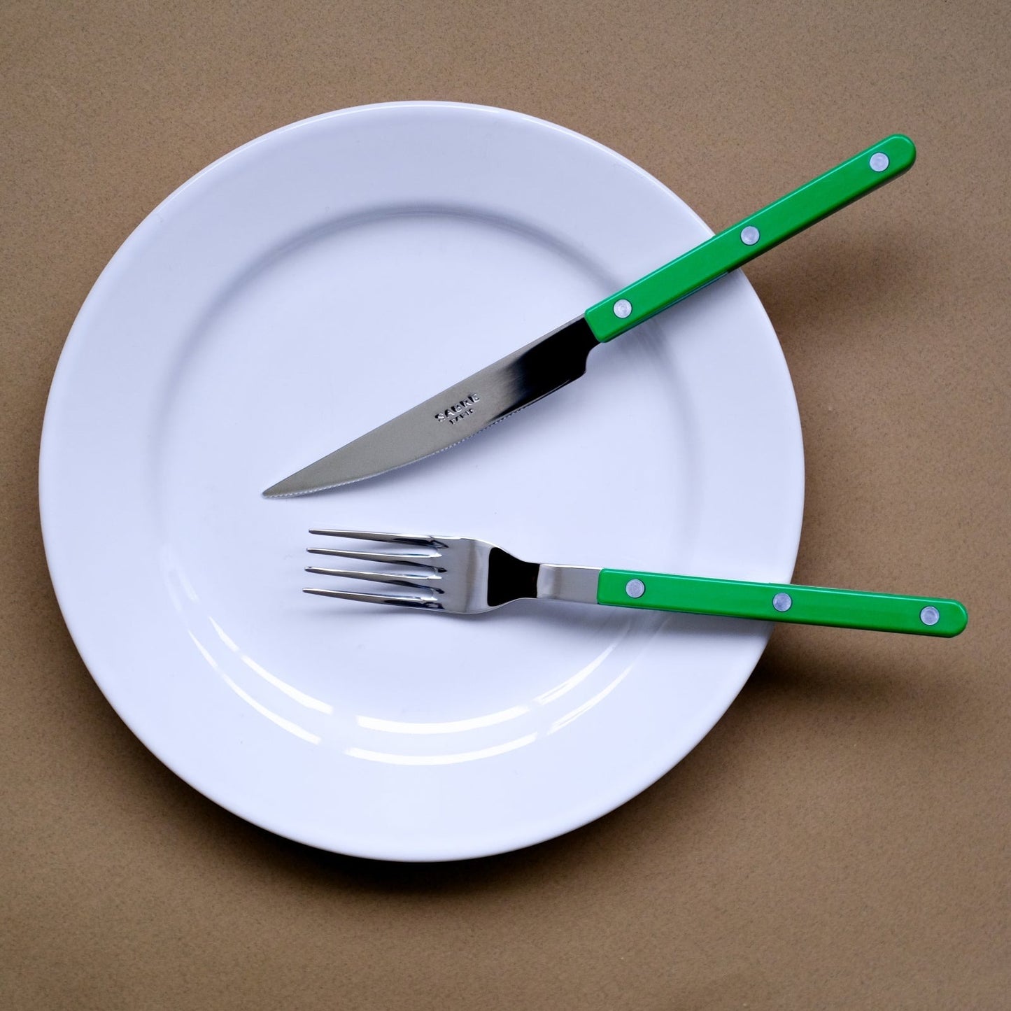 Sabre Paris- Bistrot Unifarben 3-teiliges Besteckset -Garden green