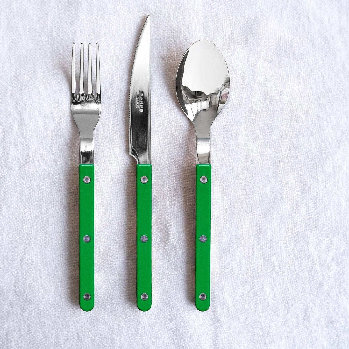 Sabre Paris- Bistrot Unifarben 3-teiliges Besteckset -Garden green