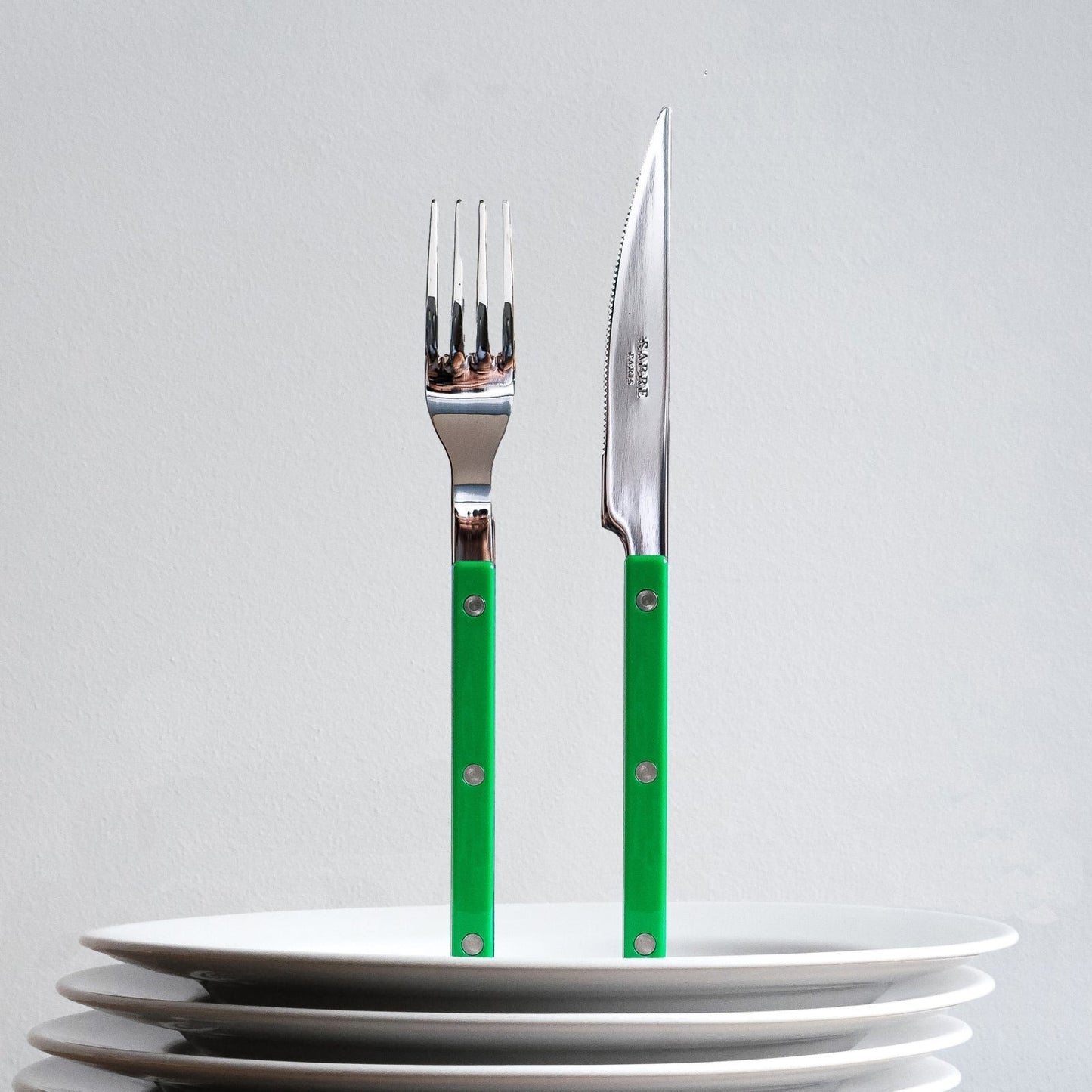Sabre Paris- Bistrot Unifarben 3-teiliges Besteckset -Garden green