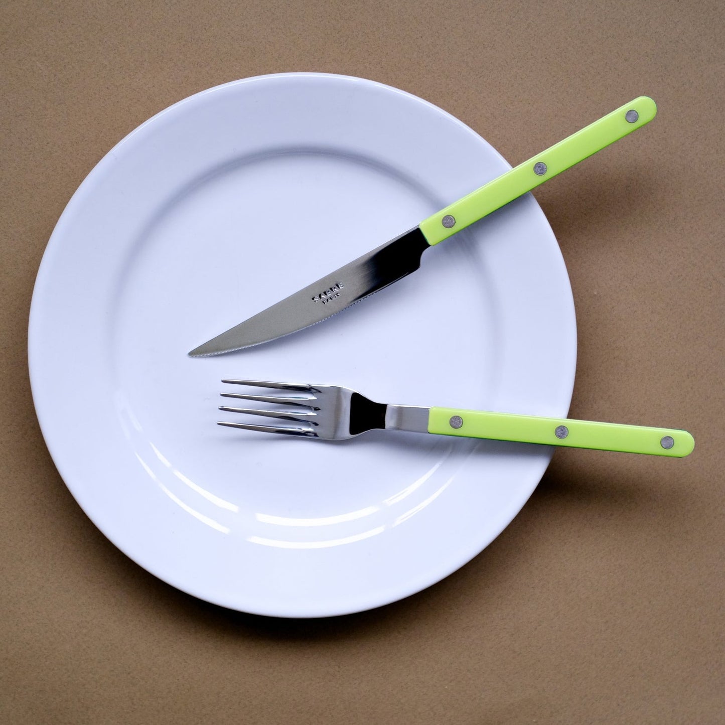 Sabre Paris- Bistrot Unifarben 3-teiliges Besteckset -LIME
