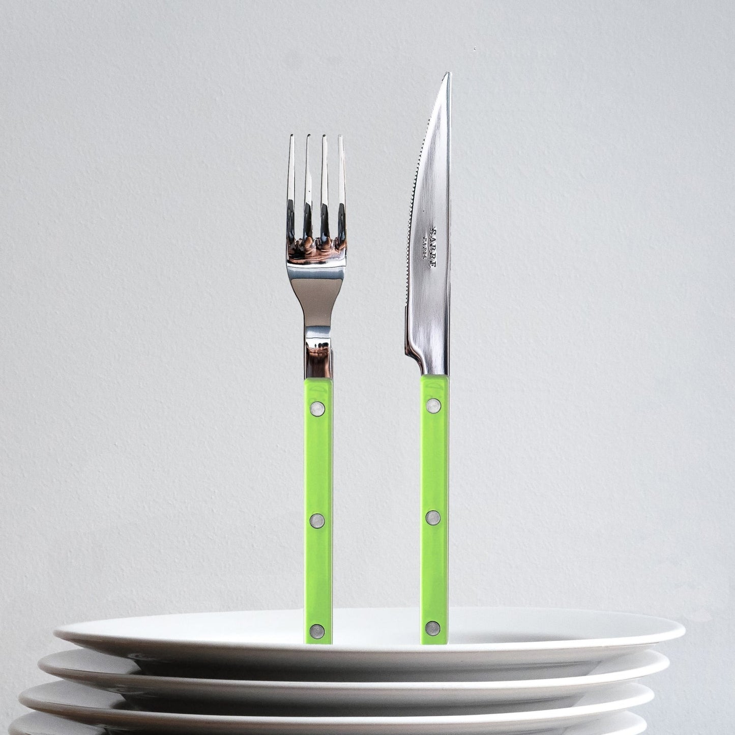 Sabre Paris- Bistrot Unifarben 3-teiliges Besteckset -LIME