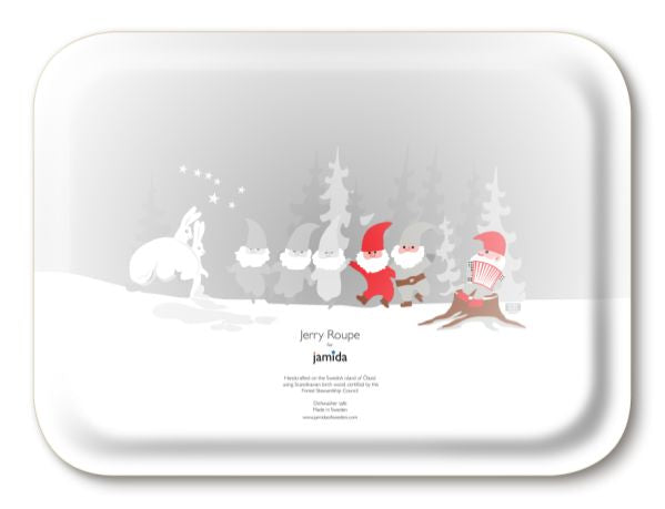 Jamida Jerry Roupe Santa with Accordion - Tray 27x20cm