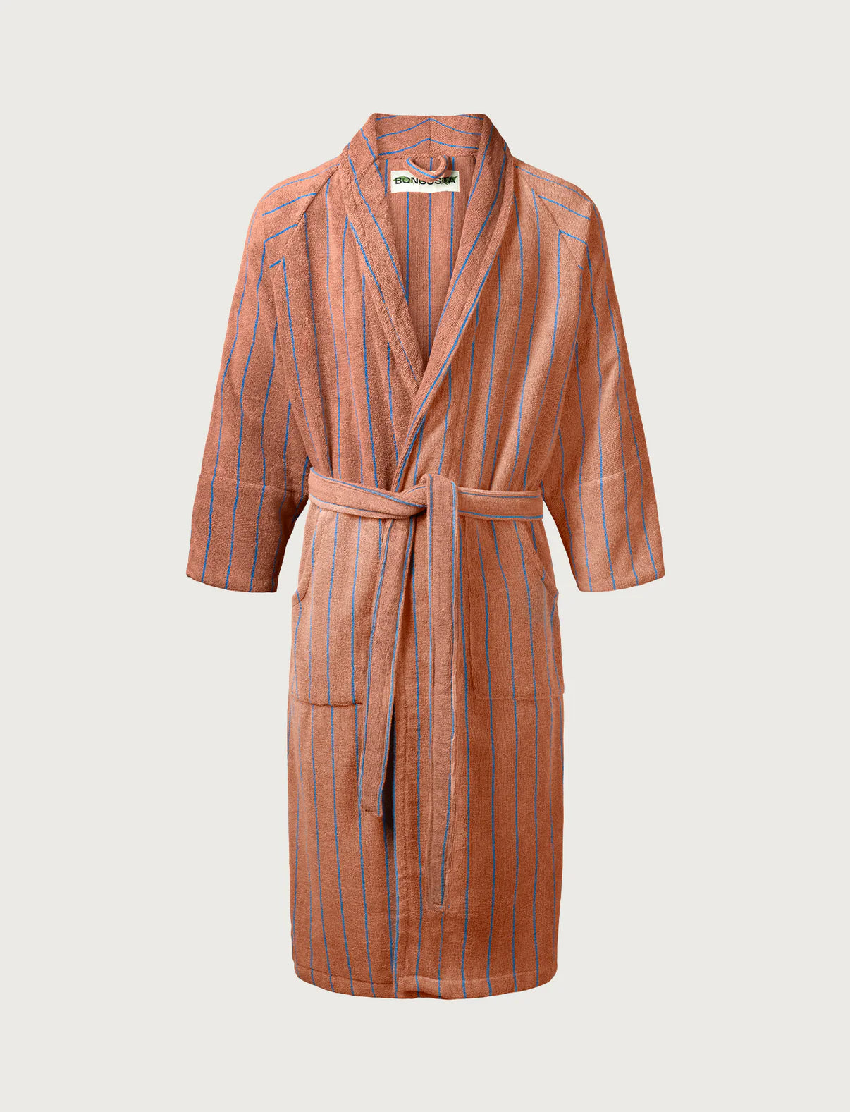 Bongusta - Naram Bathrobe - camel & ultramarine