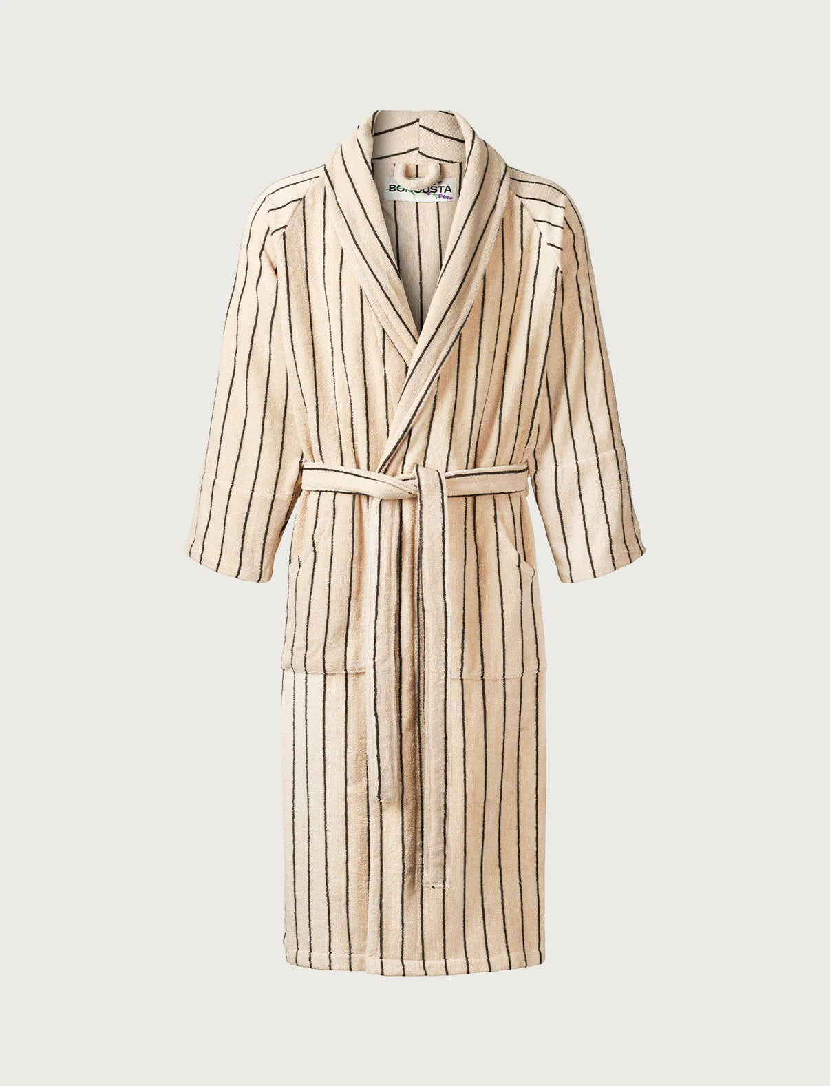Bongusta - Naram Bathrobe - creme & ink