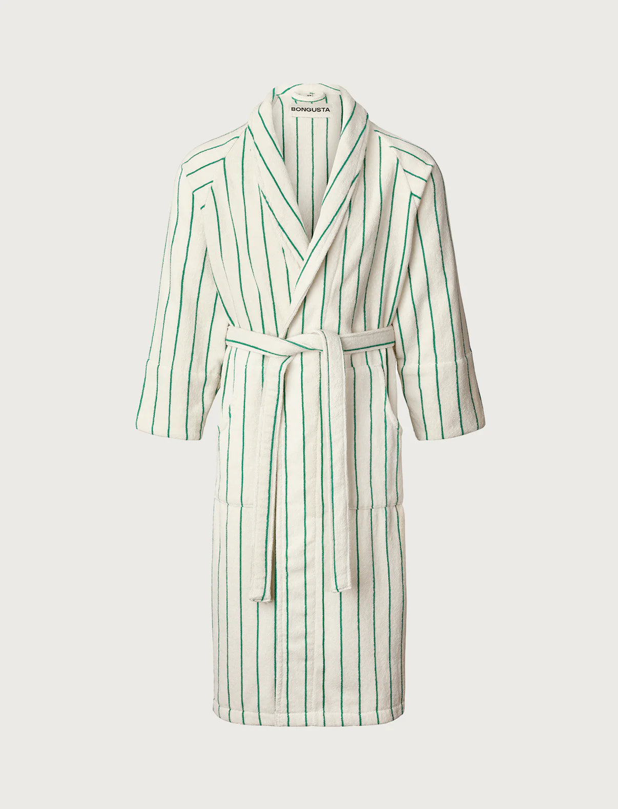Bongusta - Naram Bathrobe - pure white & grass