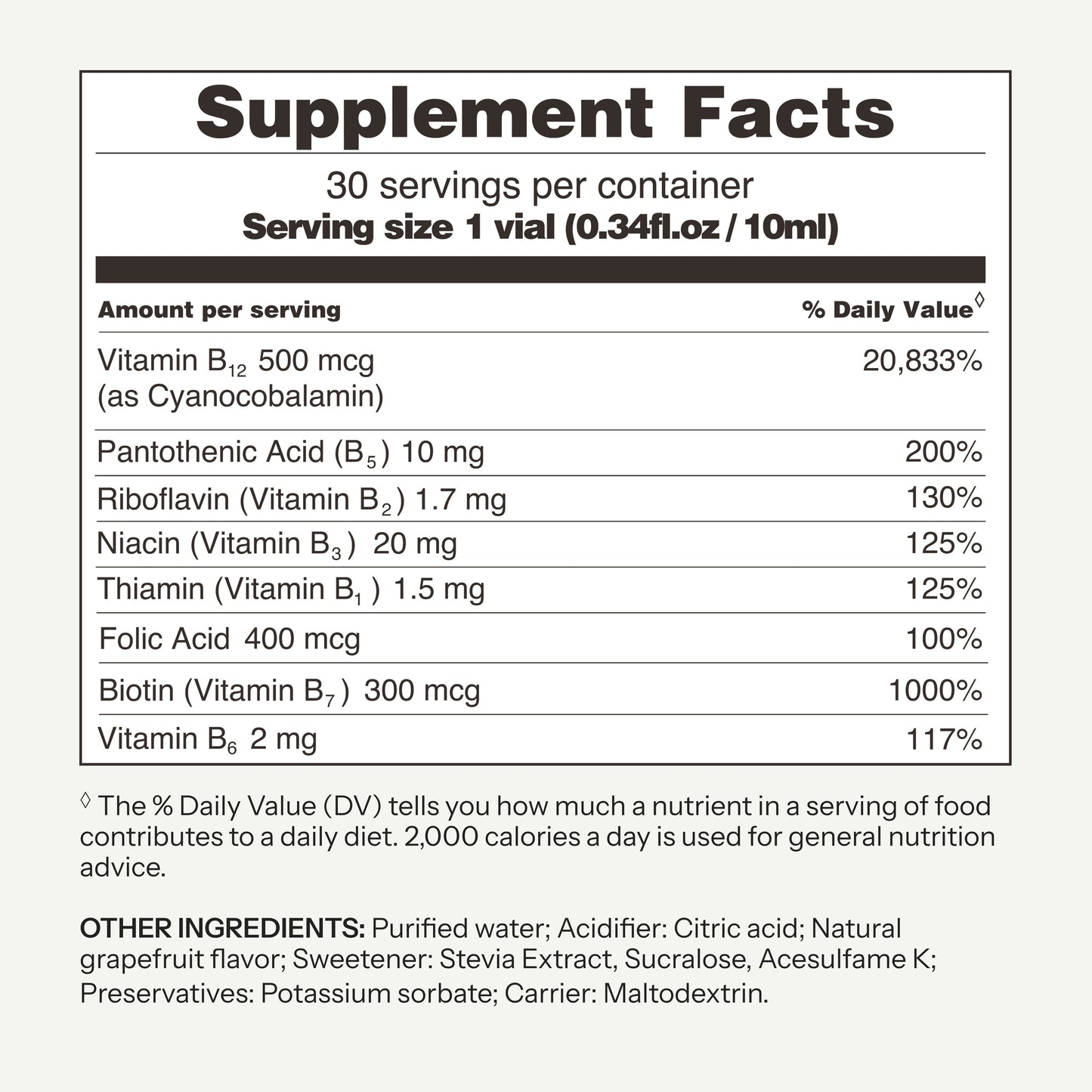 Vitabaum B12 + B-Complex - Cure - with all 8 essential B-Vitamins - Monthly supply - pack of 30 vials - 10ml