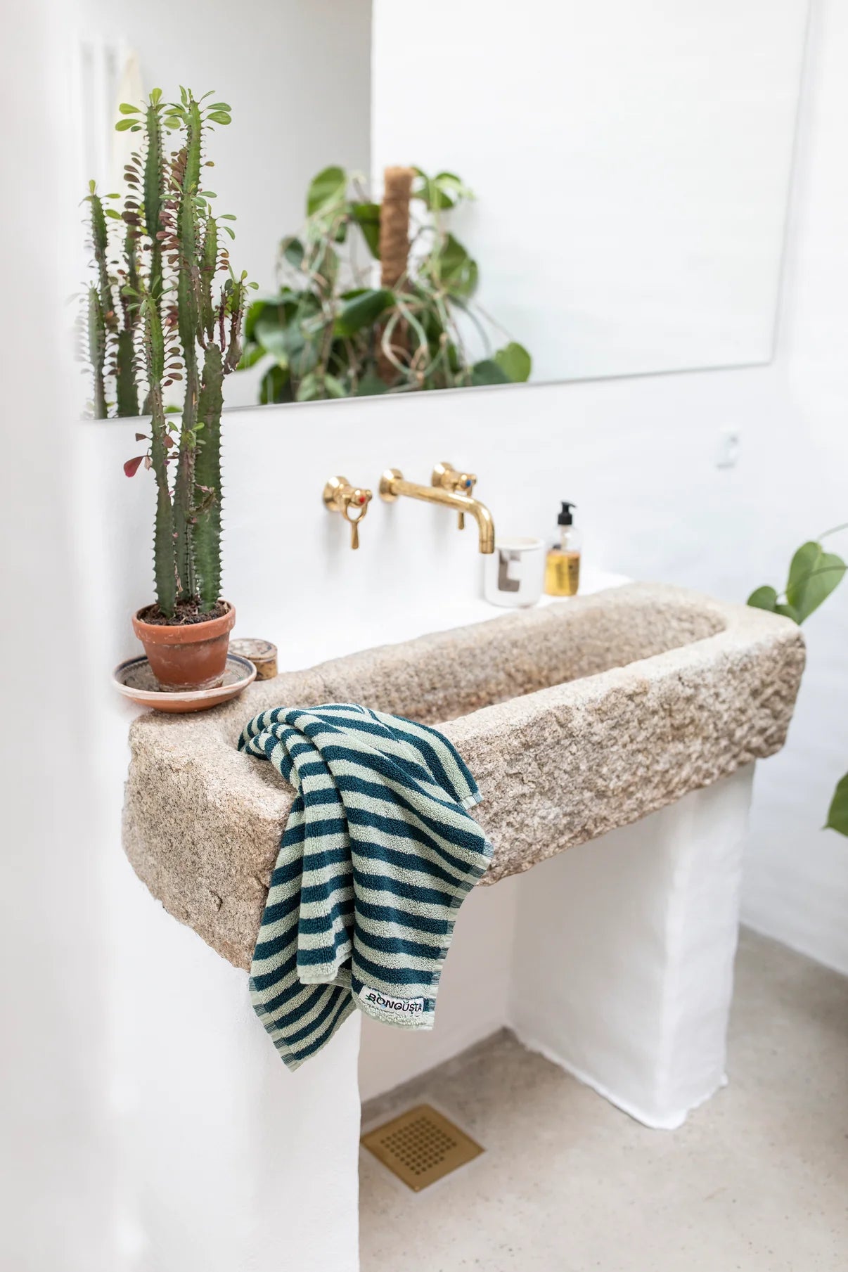 Bongusta - Naram Hand Towels - sea foam & deep teal
