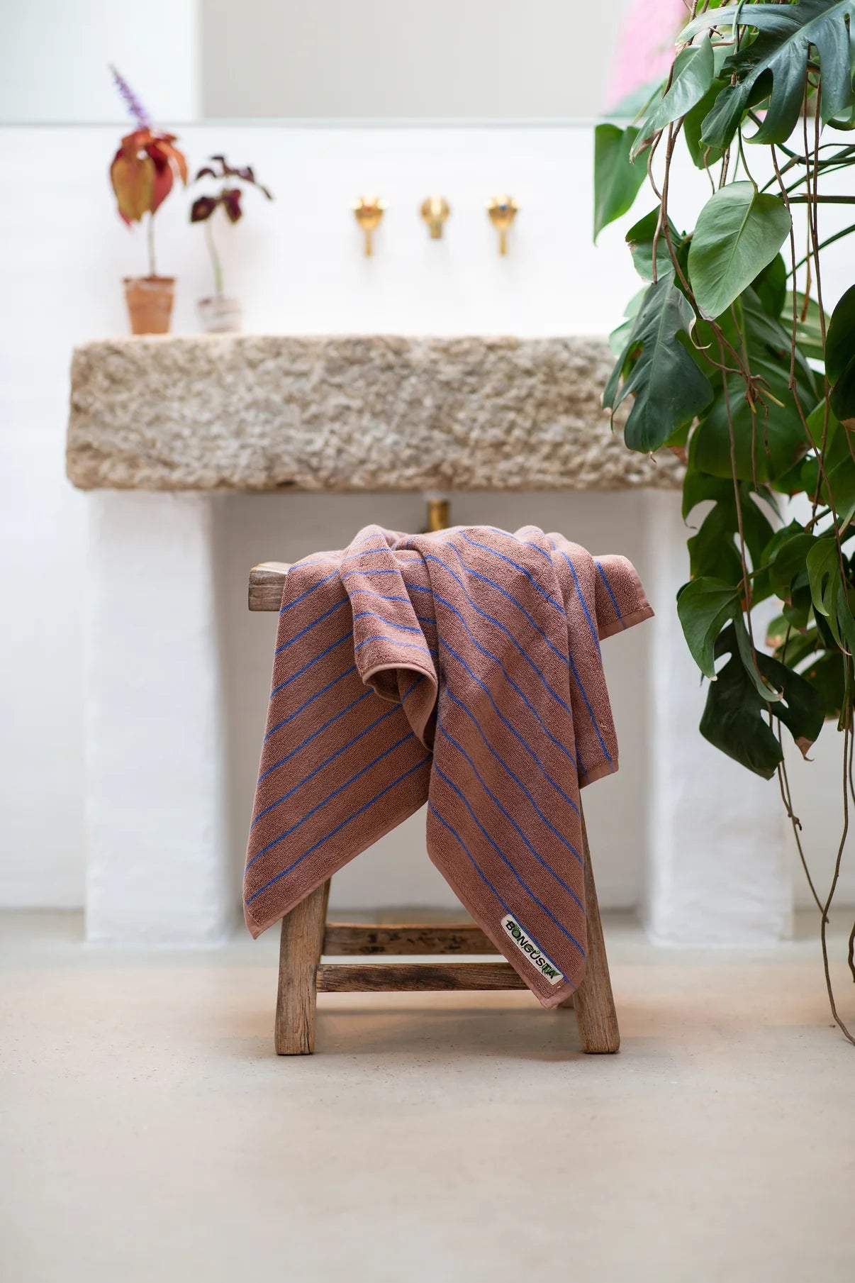 Bongusta - Naram Hand Towels - camel & ultramarine