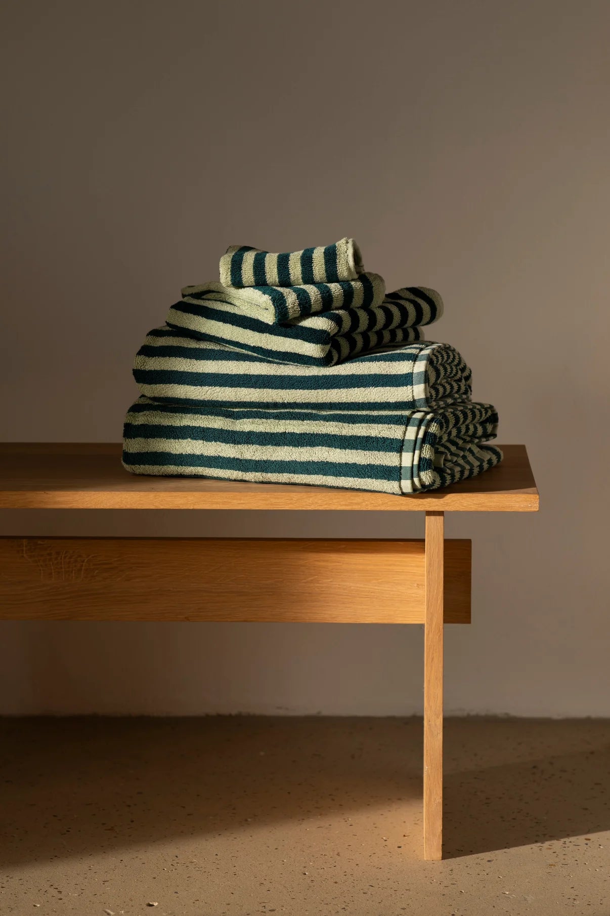Bongusta - Naram Hand Towels - sea foam & deep teal