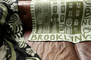Calhoun & Co New York BROOKLYN KNIT BLANKET in G TRAIN
