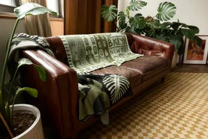 Calhoun & Co New York BROOKLYN KNIT BLANKET in G TRAIN