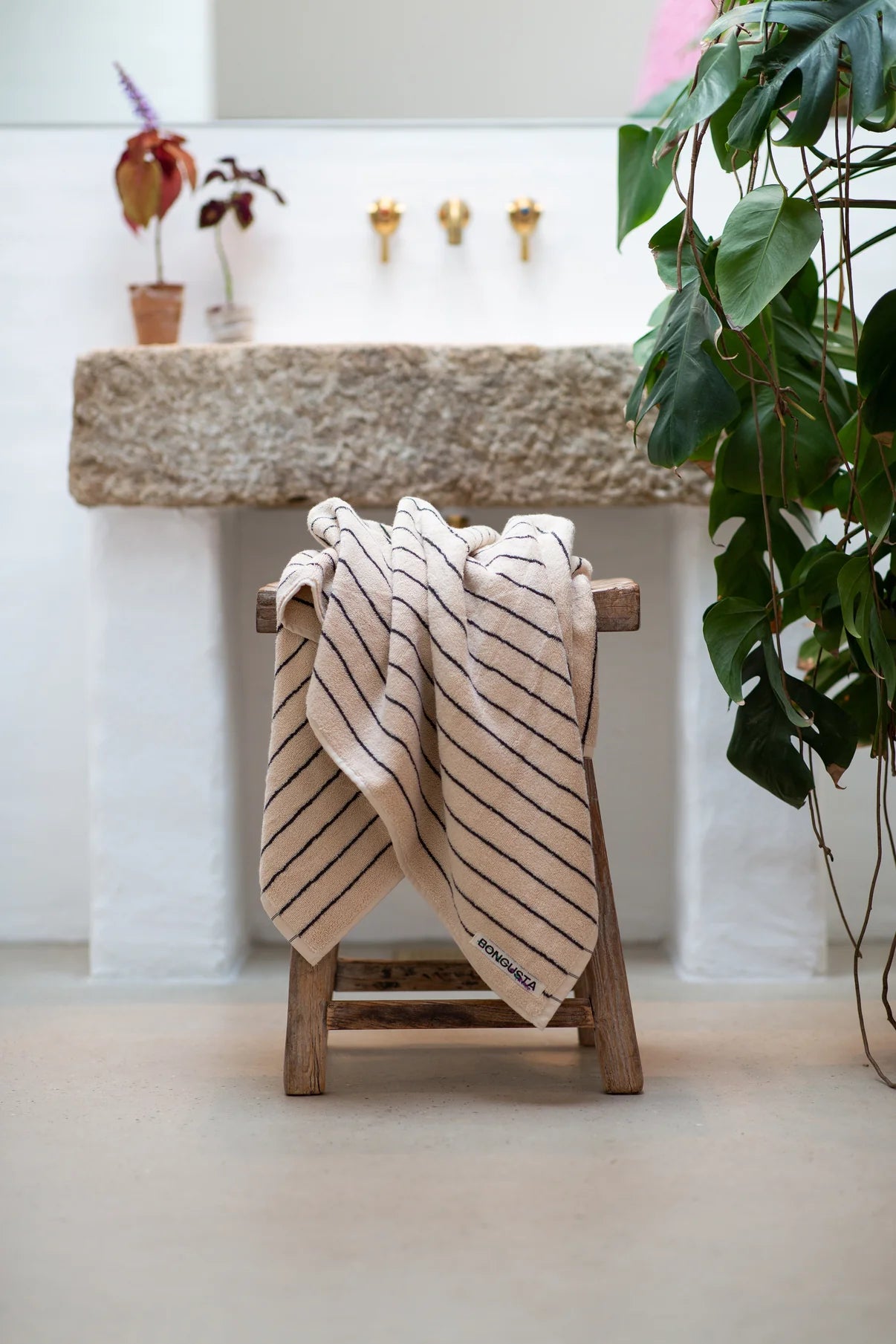 Bongusta - Naram Hand Towels - creme & ink