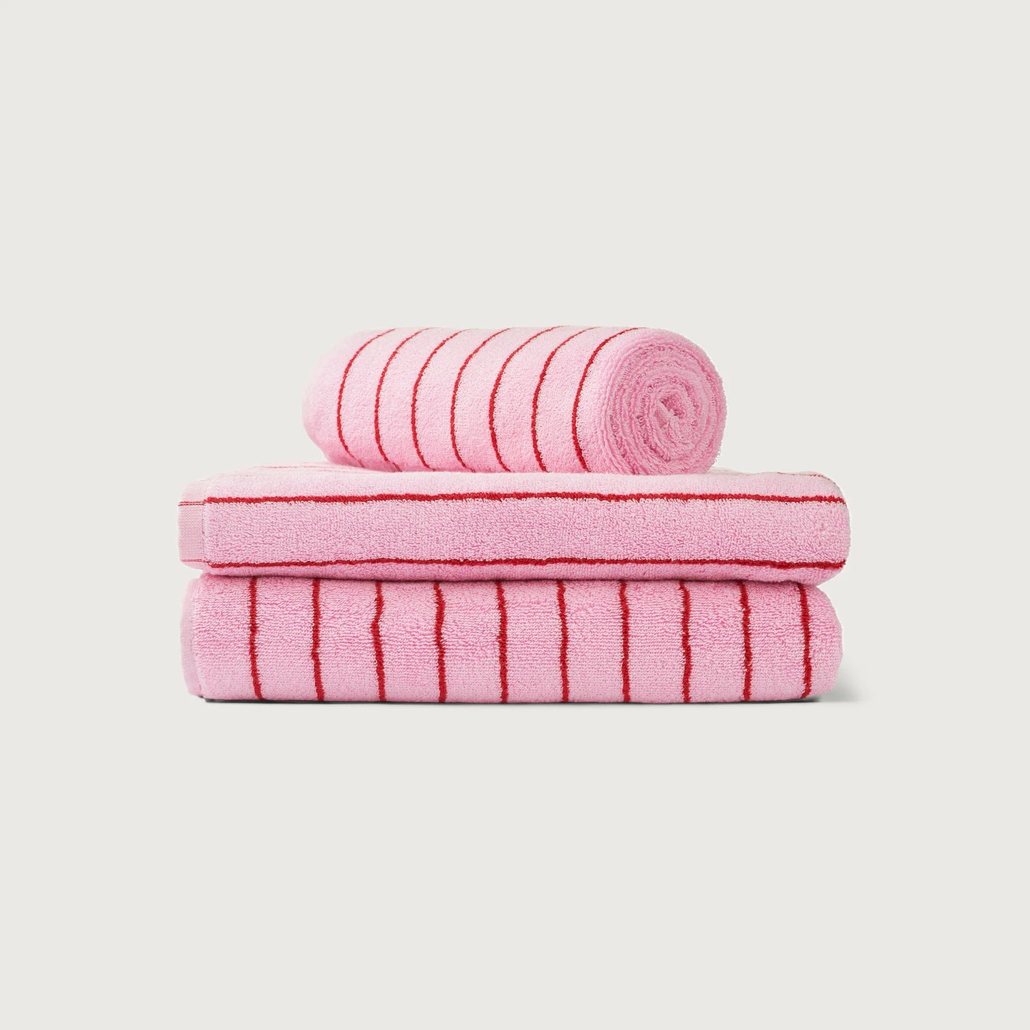 Bongusta - Naram Hand Towels - baby pink & ski patrol