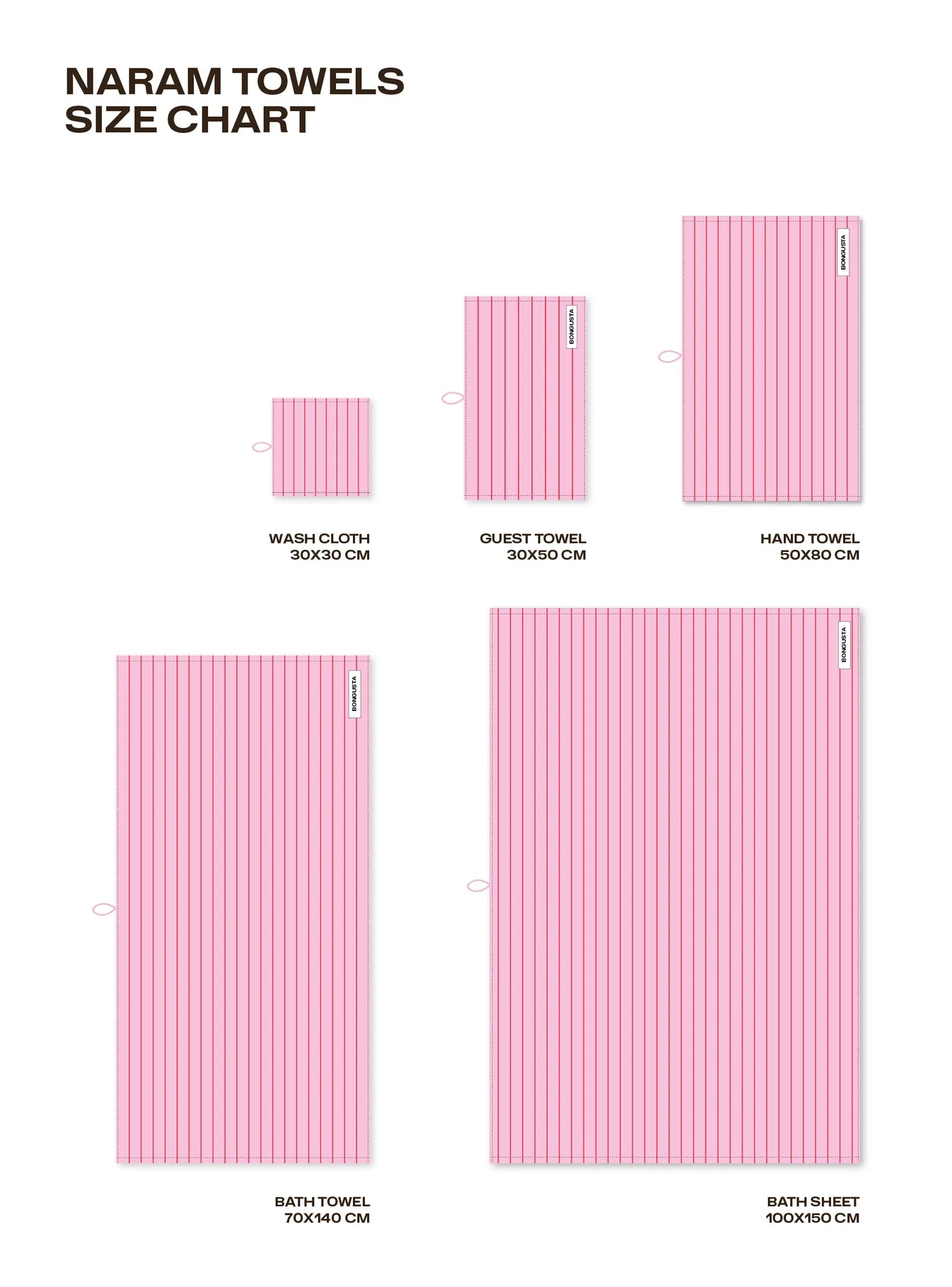 Bongusta - Naram Hand Towels - baby pink & ski patrol