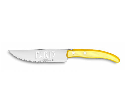 Berlingot “Paris” Sausage Knife – Nacrine Handle-Yellow
