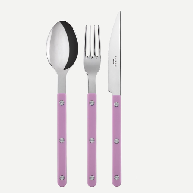 Sabre Paris- Bistrot Unifarben 3-teiliges Besteckset -PINK