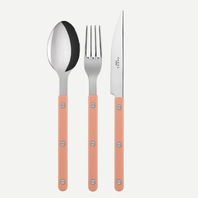 Sabre Paris- Bistrot Unifarben 3-teiliges Besteckset -NUDE PINK