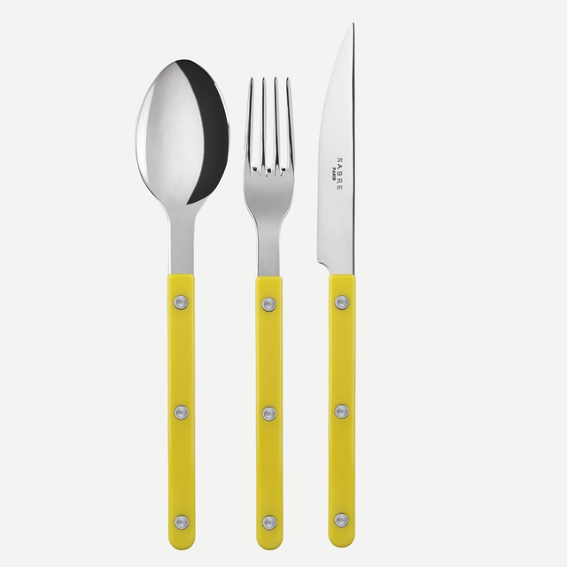Sabre Paris- Bistrot Unifarben 3-teiliges Besteckset -YELLOW