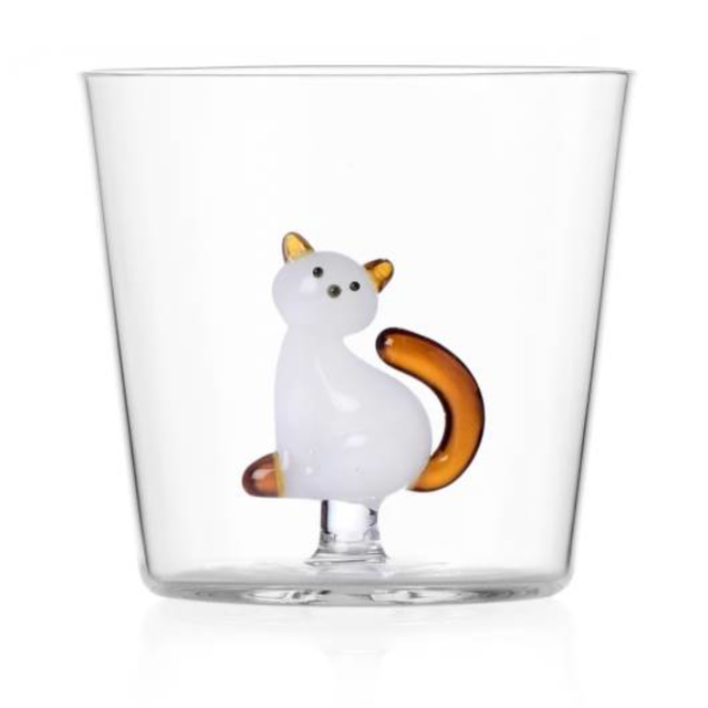 Icendorf - Tabby Cat - Tumbler White cat with amber tail