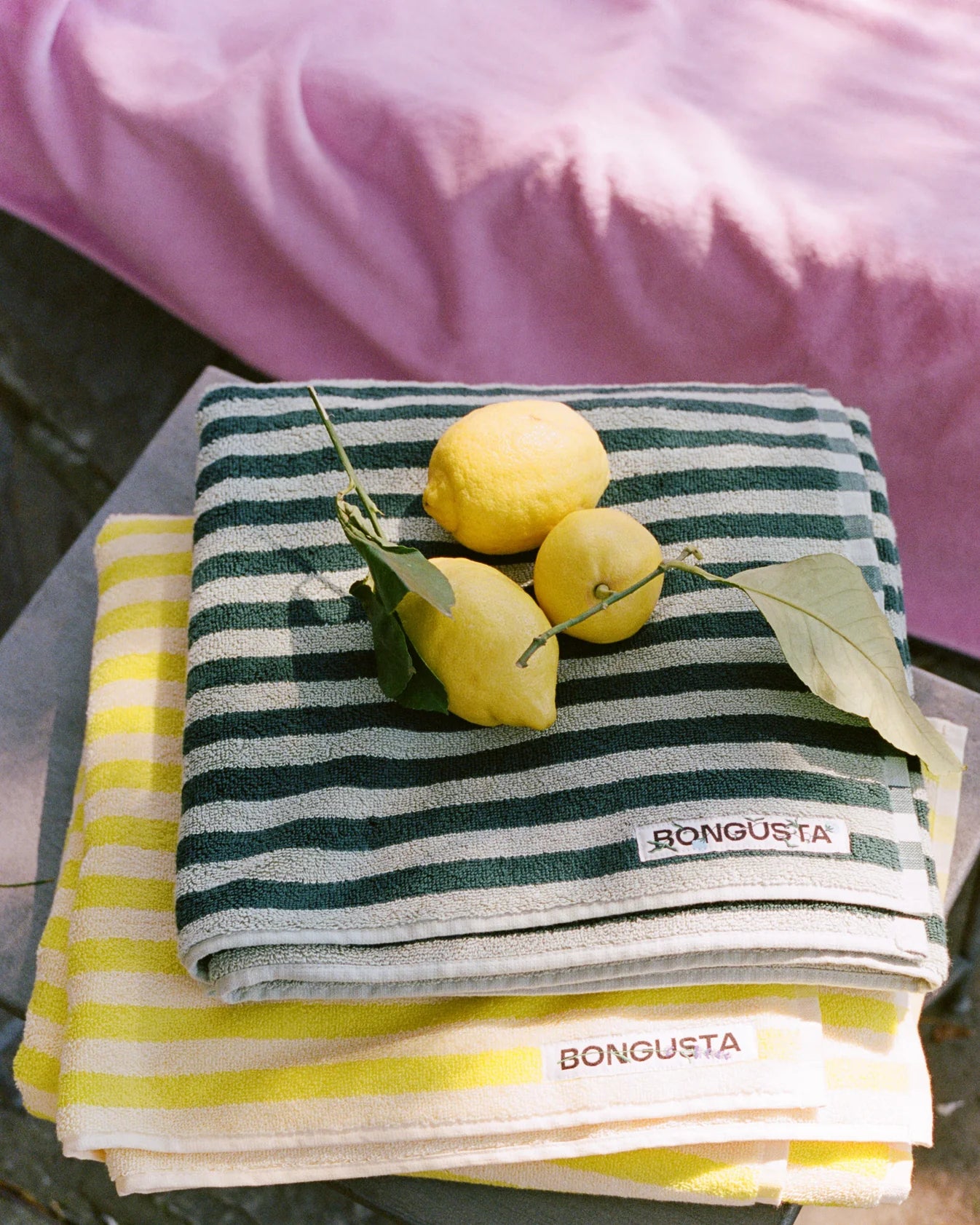 Bongusta - Naram Hand Towels - sea foam & deep teal
