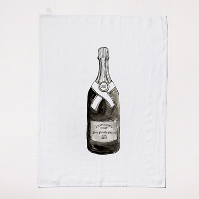Série Limitée Louise – Geschirrtuch Champagne – Weiß