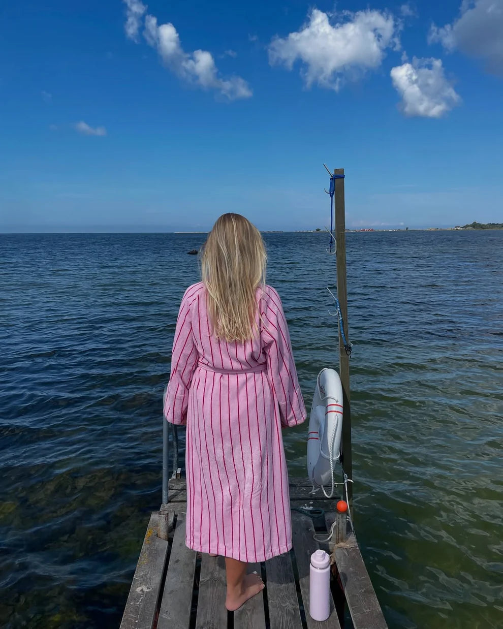 Bongusta - Naram Bathrobe - baby pink & ski patrol