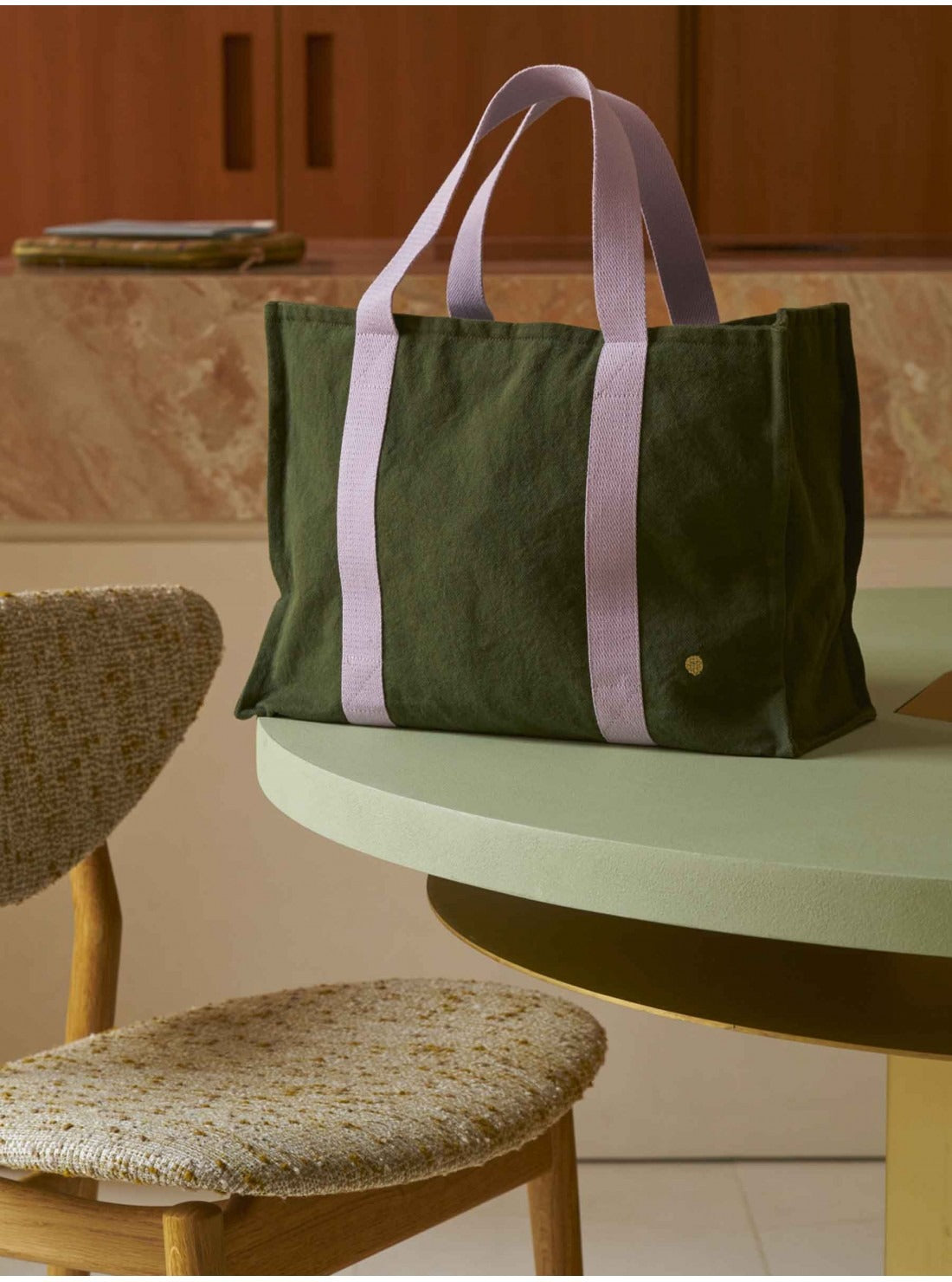 La Cerise sur le gâteau - Water repellent daily bag - Kale 100% organic cotton