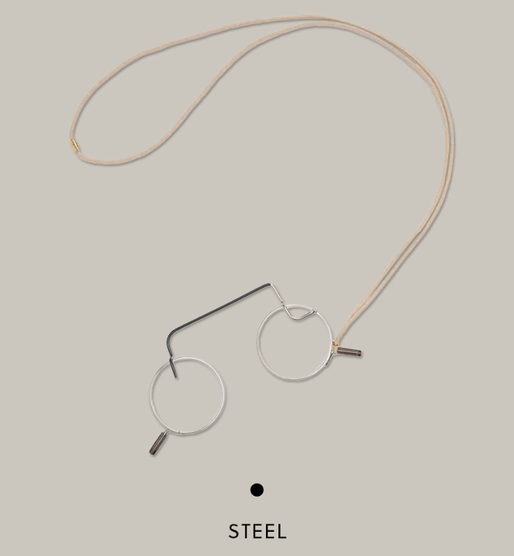 Ciqi CIRCLE – Lesebrille(Leselupe)als Anhänger +1,50 - Steel
