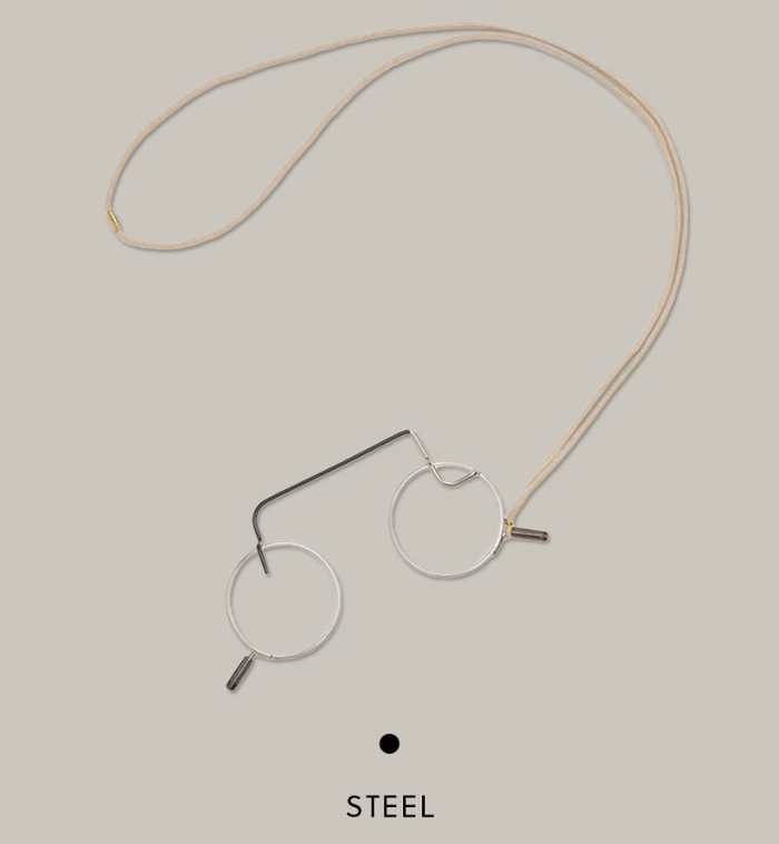 Ciqi CIRCLE – Lesebrille(Leselupe)als Anhänger +1,50 - Steel