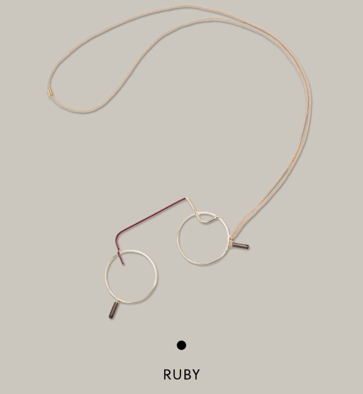 Ciqi CIRCLE – Lesebrille(Leselupe)als Anhänger +1,50 - Ruby
