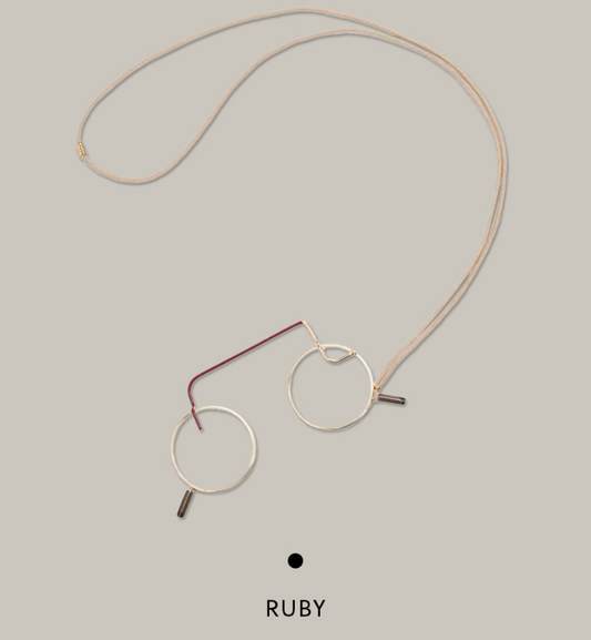 Ciqi CIRCLE – Lesebrille(Leselupe)als Anhänger +1,50 - Ruby