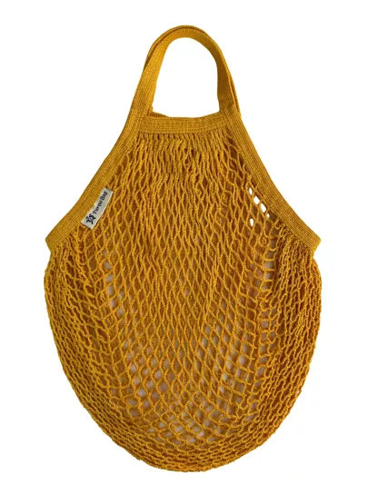 Kurzer Henkelbeutel aus Kordel – Gold– Bio- und Fairtrade-Baumwolle