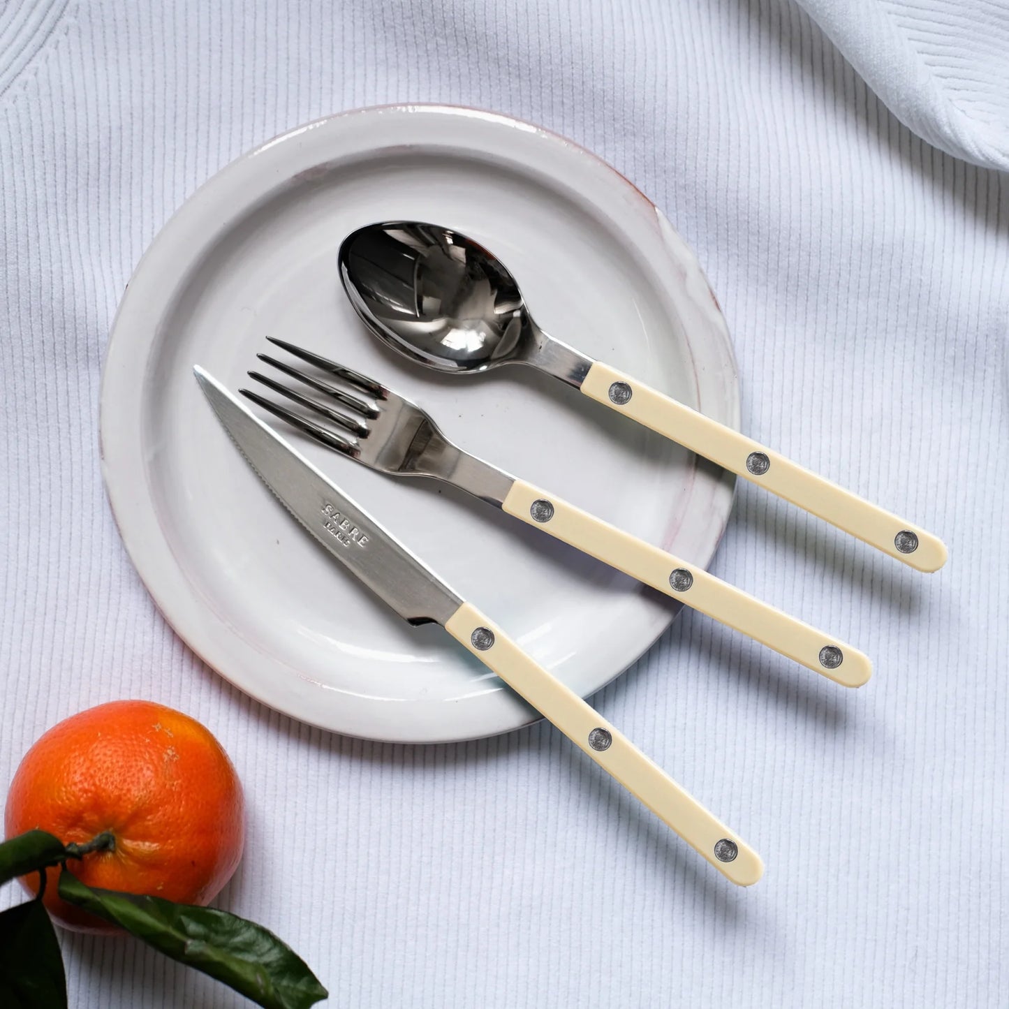 Sabre Paris- Bistrot Unifarben Dessertlöffel Elfenbein