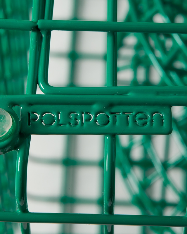 Polspotten-Wire Zig Zag Hocker-Light green