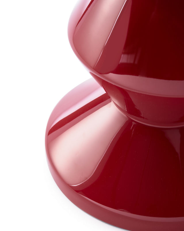 Polspotten-Zig Zag Hocker - Burgundy red