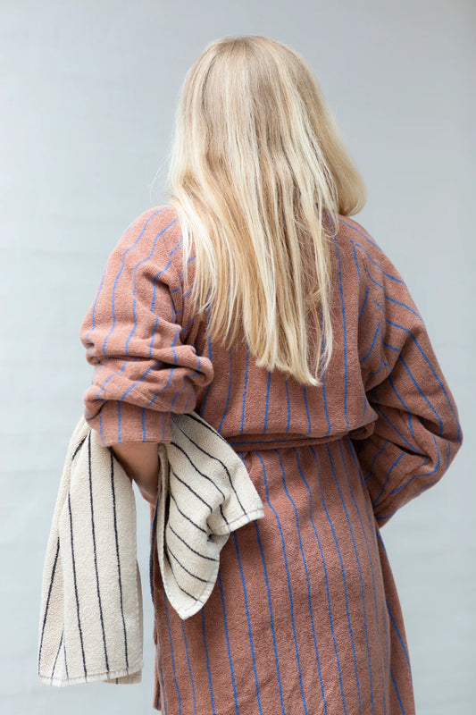 Bongusta - Naram Bathrobe - camel & ultramarine