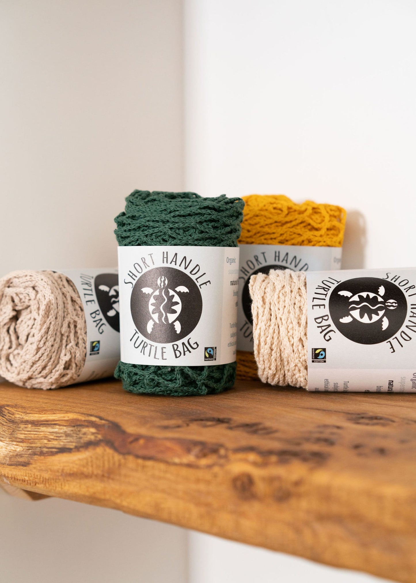 Kurzer Henkelbeutel aus Kordel – Rot– Bio- und Fairtrade-Baumwolle