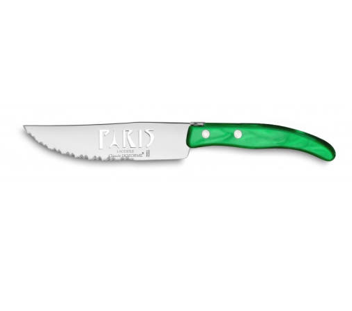 Berlingot “Paris” Sausage Knife – Nacrine Handle-Green grass