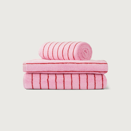 Bongusta - Naram Hand Towels - baby pink & ski patrol