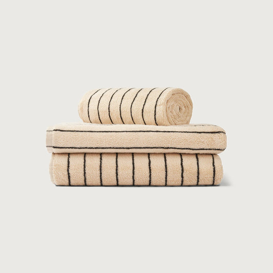 Bongusta - Naram Hand Towels - creme & ink