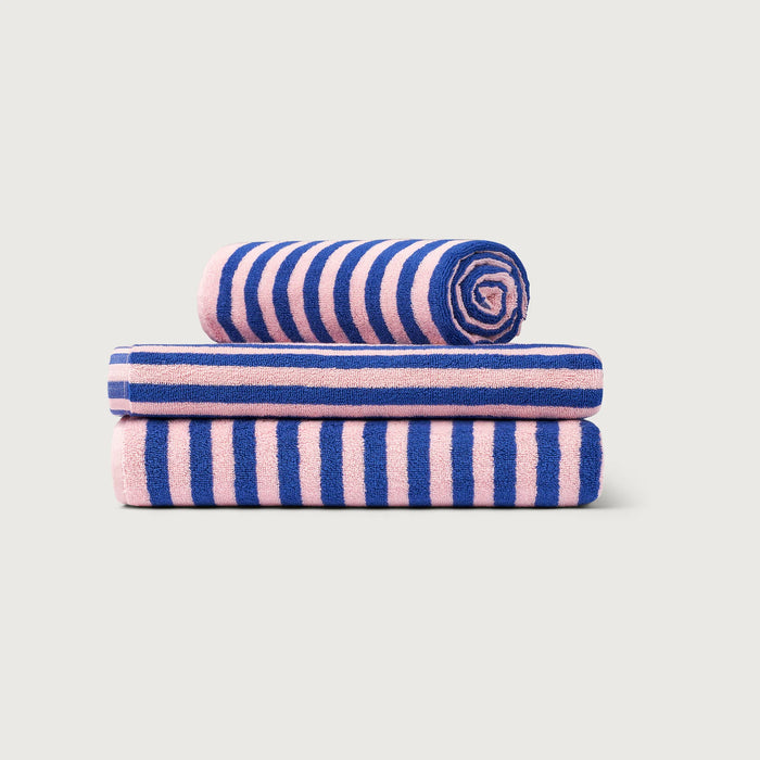 Bongusta - Naram Hand Towels - dazzling blue & rose