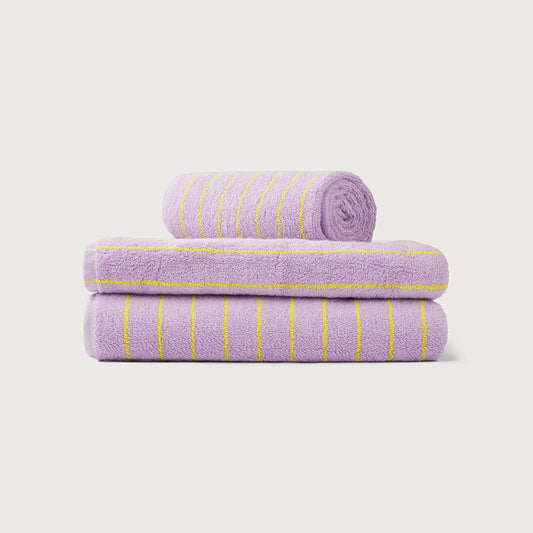 Bongusta - Naram Hand Towels - lilac & neon yellow