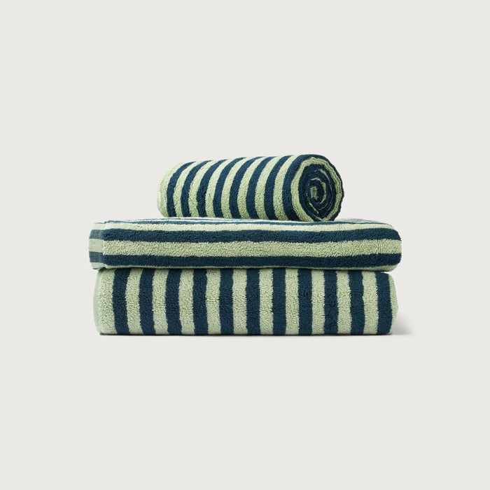 Bongusta - Naram Hand Towels - sea foam & deep teal