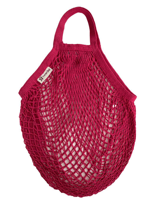 Kurzer Henkelbeutel aus Kordel – Rot– Bio- und Fairtrade-Baumwolle