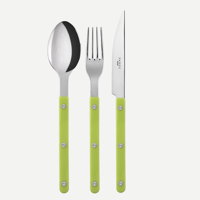 Sabre Paris- Bistrot Unifarben 3-teiliges Besteckset -LIME
