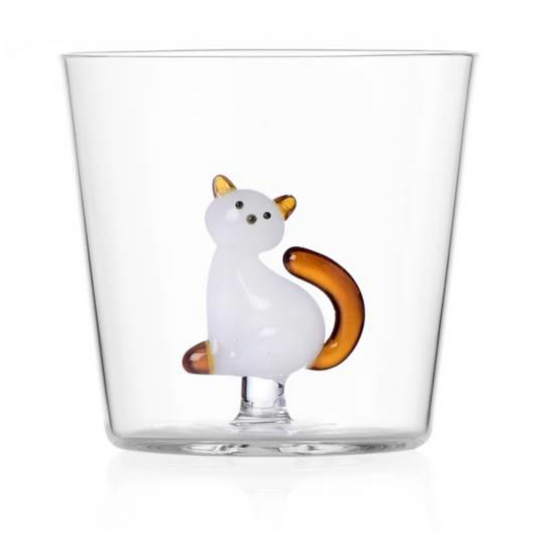 Icendorf - Tabby Cat - Tumbler White cat with amber tail